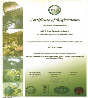 ISO 9001 year (2008) Quality management certification.